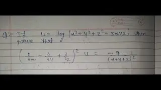 If u=log(x^3 + y^3 + z^3 - 3xyz)then prove that (del/del x  + de/del y+ del/del z)^2.u=-9/(x+y+z)^2