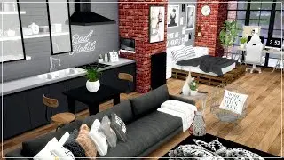 The Sims 4 |  Urban Industrial Studio Apartment | Speed Build + Download Links