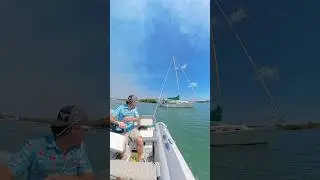 Rescuing a grounded boat! #sailboat #rescue #travel