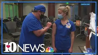 Frontline workers at UT Medical Center receive second COVID-19 vaccine dose