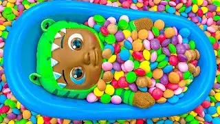 Satisfying Video | Full of Mixing Candy in Color Bathtub with Magic Smoothie Slime Cutting ASMR