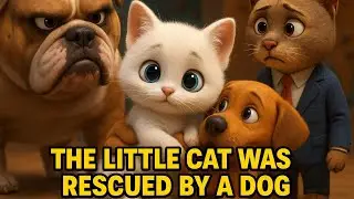 Маленький кот был спасен от нападения собак #catshorts #cat #catrescue #dogs