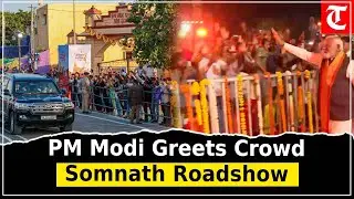 PM Modi arrives at Somnath Temple, holds road show during Somnath Swabhiman Parv celebration