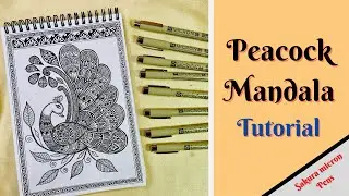 Peacock Mandala Tutorial | Sakura Micron Fine Line Pens