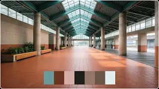 Bus Terminal with Warm Tiles and Cool Roof Light &mdash; Cinematic Color Palette | Color Vibe Archive