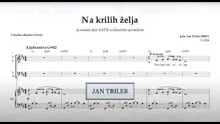 prir. Jan Triler: Na krilih želja (Vokalna skupina Gloria) za me&scaron;ani zbor SATB in klavir