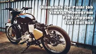 (Part 9) Pin Stripping | Old Style Monogram | Flat Tool Box | Dismantle Royal Enfield Bullet | G2
