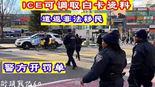 法拉盛街头战记第60期,美国ICE可调取白卡资料,遣返非法移民,纽约警方开出罚单