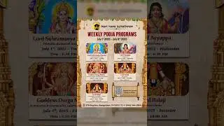 Weekly Pooja Programs | July 1&ndash;6, 2025 | Hari Hara Kshethram Temple