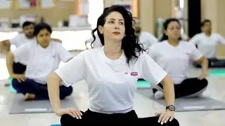 Sunrise yoga session at Burjeel Hospital, Dubai