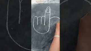 Unbelievable Artist How To Draw Very Easy Hand Drawing.#Chalk Drawing #shorts #yt
