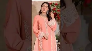 Charming peach embroidered 3pcs Suit 💚 lawn fabric #youtubeshorts #shoppingmall #dress #womenswear