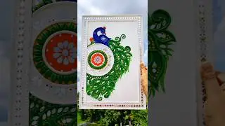 Peacock Lippan Art 🦚💙🤍💚🦚#lippanart #shorts #art #clayart #peacock #shortsfeed