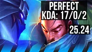 KASSADIN vs YASUO (MID) | Arcane Comet, Perfect KDA: 17/0/2 | NA Master | 25.24