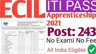ECIL Apprenticeship Recruitment 2021II ECIL Apprentice Vacancy 2021II ITI Trade Vacancy 2021II