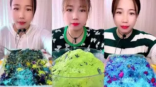 REQUEST|| QIAN CYAN ICE EATING WITH MATCHA AND MILK POWDER WITH PASSION FRUIT 
