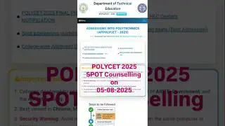 POLYCET 2025 SPOT Counselling #polycet2025 #polytech #appolycet #kakinada