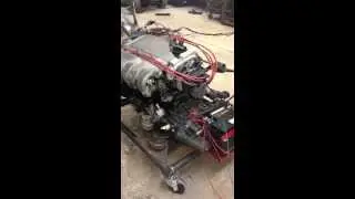 OBD2 VR6 running on engine stand mk2 swap testing.. Stock ECM.. Custom Wires