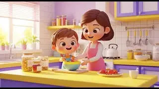 Helping Mom in the Kitchen | Nursery Rhyme for Kids