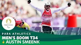 Austin Smeenk's Golden Moment 🏁🔥 In Men's 800m T34 At #Paris2024