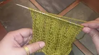 Knitting lace pattern for sweater and border #knittingwithjeet ❤️