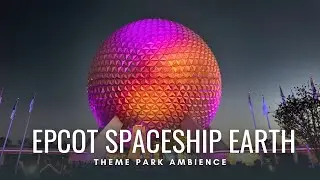 Sunset at Spaceship Earth | EPCOT | 2 Hour 4K Stationary Video