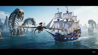 Mage Rides Dragon Over Sea Skeletons