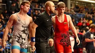 U20 Domnik Zuravliov (LTU) vs Nandor Hajduch (HUN) 79kg. Freestyle men wrestling.
