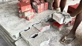 Red Dumbbell Pavers #pavers #paverblocks #redpavers #dumbbell #dumbbellpavers #interlockingtiles