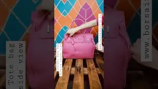 Leather Tote bag Vertica inside view - shop at www.borsainpelle.eu