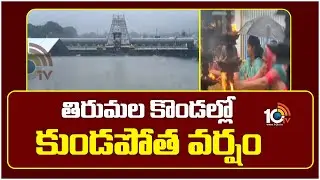 తిరుమల కొండల్లో కుండపోత వర్షం | Tirumala Weather Update | Pilgrimage Area Faces Heavy Rains | 10tv