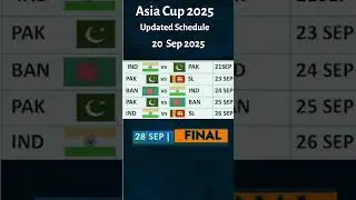 Asia Cup 2025 Full Schedule India vs Pakistan Date,  Final #asiacup | Updated Time Table 20 Sep