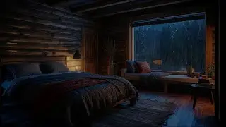 Cozy Rainy Night in a Wooden Cabin 🌧️ Relaxing Rain Sounds for Sleep & Relaxation