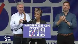 WATCH: Reps. Ilhan Omar and Lateefah Simon address crowd at 'Hands Off' protest in D.C.