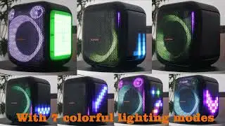 Pixel Box 180W Bluetooth Party Speaker Deep Bass Subwoofer,3 Sides and 7 Kinds of DJ Dynamic Lights