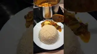This Bleached Palm Oil Sauce and White Rice is a Banger.  #shorts #shortvideo #africanfood