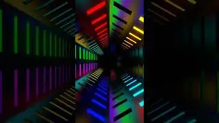 Multicolor Neon Bright Light Hex Tunnel Background Vj Loop #vertical #verticalvideo #videobackground