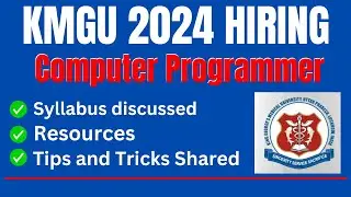 KGMU Recruitment 2024 | Computer Programmer Syllabus & Best Resources 📚💻