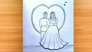 Couple love drawing beautiful | cut boy girl love drawing | love drawing essay step by step |