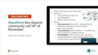 SharePoint PnP &ndash; General SharePoint Dev SIG community call &ndash; 14th of November 2019