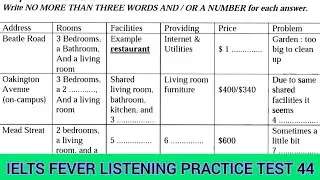 Ielts fever listening test 44 | Beatle road