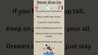 Never Give Up | English Poem for Kids | Poem in English for Kids | Poems | Kids Poems 👦👧 #shorts