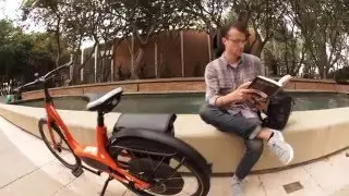 Electric bike cruises college campus in style