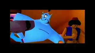 Aladdin PS1 spil første bane og menu på dansk