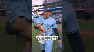 The Springer Family Threw Out The First Pitch 💙