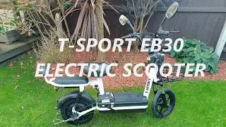 Электросамокат T-Sport EB30 со съемным сиденьем, аккумулятором и огромным дисплеем