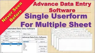New Advance Data Entry Form / Software in Excel Userform | Excel data entry work | Excel VBA Pt-1