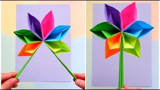 Accordion Paper Flowers | DIY Colorful Flower Paper Fan | Handmade Paper Fan Craft