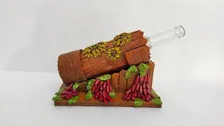 Сделала декор бутылки на подставке. Декор своими руками