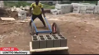 LMT4-40 Concrete Brick Making Machine in South Africa Customer Site, Small Block Production.